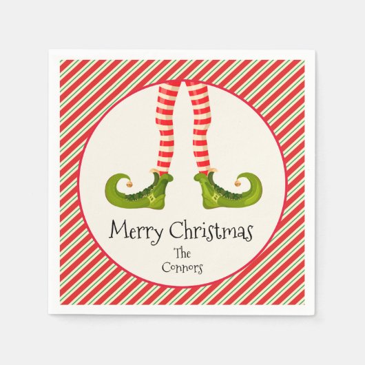 Elf Legs Weihnachtsfeier Serviette (Vorderseite)