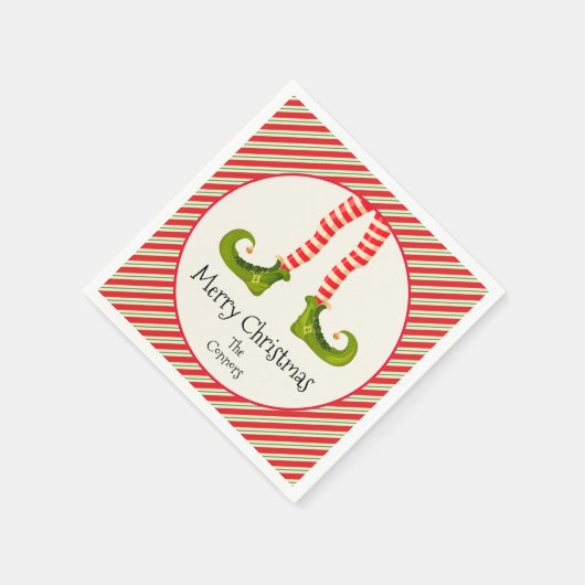 Elf Legs Weihnachtsfeier Serviette (Ecke)