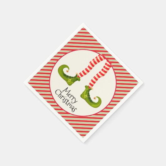 Elf Legs Weihnachtsfeier Serviette (Ecke)