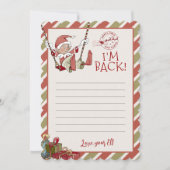 Elf Letter "I m Back" Editable Notecard Einladung (Vorderseite)
