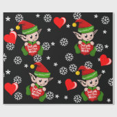 Elf Liebe Gift Wrap Personalisiert Geschenkpapier (Flach)