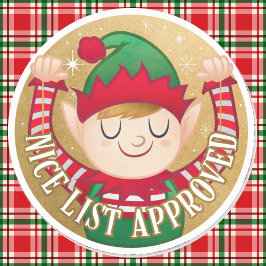 Elf Liefert Weihnachten Weihnachten auf der schöne Runder Aufkleber