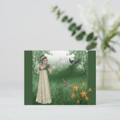 Elf Magic auf Grasfeld mit Hummingvögeln Postkarte (Stehend Vorderseite)