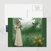 Elf Magic auf Grasfeld mit Hummingvögeln Postkarte (Vorne/Hinten)
