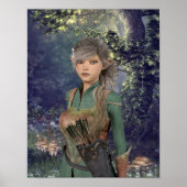 Elf Maiden im Wald Poster (Vorne)