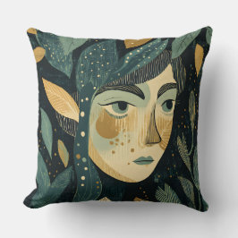 Elf Maiden Lino Print Kissen