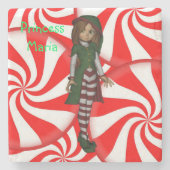 Elf Marble Stone Untersetzer Weihnachten (Vorderseite)