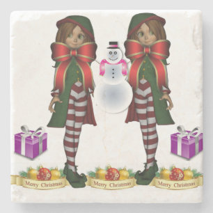 Elf Marble Stone Untersetzer Weihnachten