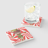 Elf Marble Stone Untersetzer Weihnachten (Seitenansicht)