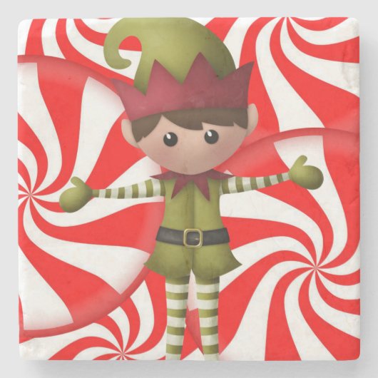 Elf Marble Stone Untersetzer Weihnachten (Vorderseite)