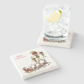 Elf Marble Stone Untersetzer Weihnachten (Seitenansicht)