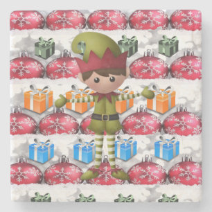 Elf Marble Stone Untersetzer Weihnachten