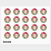 Elf Merry Christmas Envelope Classic Round Sticker (Blatt)