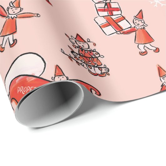 Elf Mischief Wrapping Paper Geschenkpapier (Rolleneckpunkt)