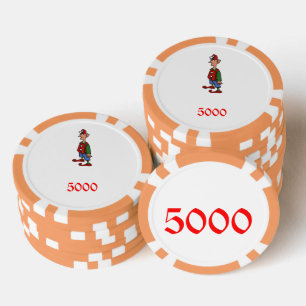 Elf mit Aufmerksamkeit Orange 5000 gestreifter Pok Pokerchips