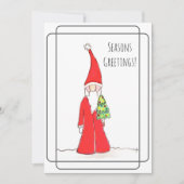 Elf mit Baum Feiertagskarte (Vorderseite)