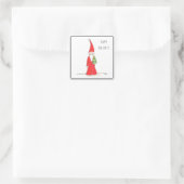 Elf mit Baum Quadratischer Aufkleber (Tasche)