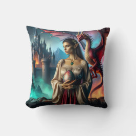 Elf mit Drachenei Kissen