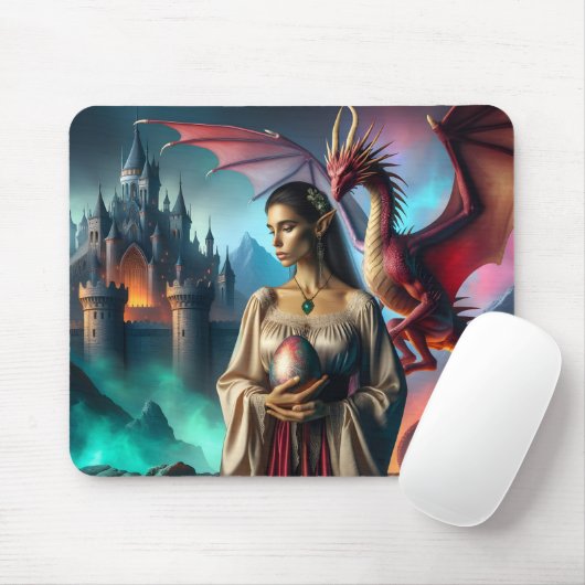 Elf mit Drachenei Mousepad (Mit Mouse)