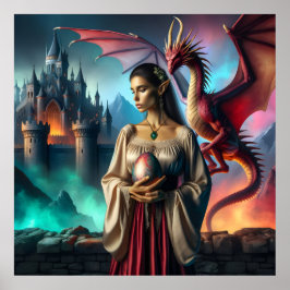 Elf mit Drachenei Poster