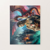 Elf mit Drachenei Puzzle (Vertikal)