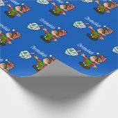 Elf mit Dreidel Wrapping Paper Geschenkpapier (Ecke)