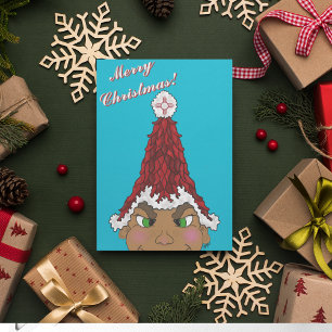 Elf mit einem roten Chile-Santa-Hut mit einem Zia Einladung