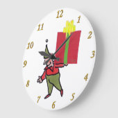 Elf mit einer Wanduhr mit roter Box (Winkel)