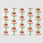 Elf mit Geschenken und weißem Hintergrund Seidenpapier (Vorderseite)