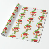 Elf mit Geschenken und weißem Hintergrund Wrapping Geschenkpapier (Ungerollt)