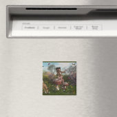 Elf mit Hirsch im Wald Fantasy Magnet (In Situ (Geschirrspüler))