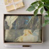Elf mit Iris-Blume von Alphonse Mucha Seidenpapier (Geschenk)