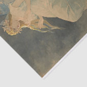 Elf mit Iris-Blüten von Alphonse Mucha Seidenpapier (Ausschnitt)