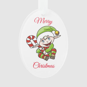 Elf mit Kaninchen Ornament