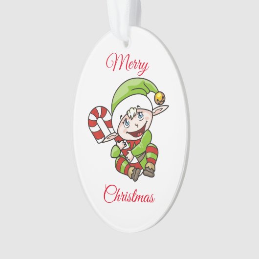Elf mit Kaninchen Ornament (Vorderseite)
