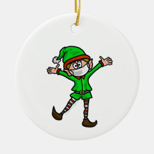 Elf mit Maske COVID-19 Weihnachtsschmuck