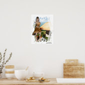 Elf mit Mushroom D1 Designs Poster Print (Küche)