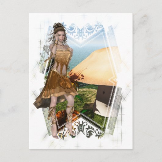 Elf mit Mushroom D1 Designs Postkarte (Vorderseite)