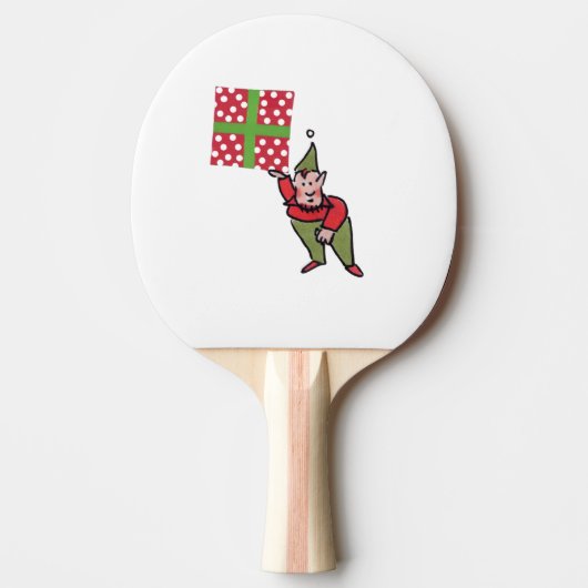 Elf mit Polka Dot Gabe weißes Tischtennispongpadde Tischtennis Schläger (Vorderseite)