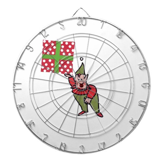 Elf mit Polka Dot Geschenk Dartboard Dartscheibe (vorne)