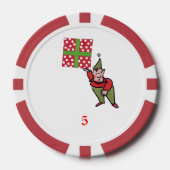 Elf mit Polka Dot Geschenk rot 5 Streifen Poker Ch Pokerchips