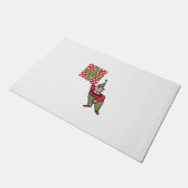 Elf mit Polka Dot Geschenk Türmatte (Schrägansicht)