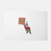 Elf mit Polka Dot Geschenk Türmatte (Vorderseite)