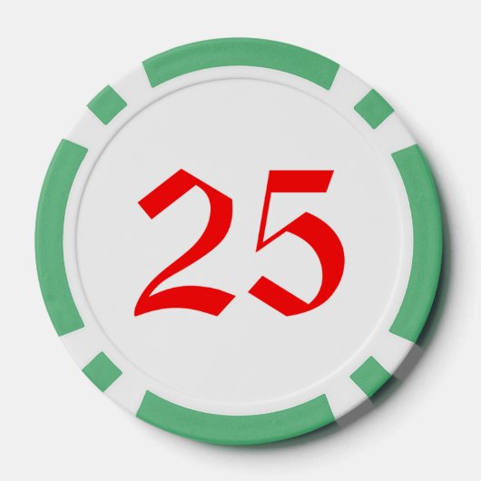 Elf mit Polka Dot Gift Grn 25 gestreifter Poker Ch Pokerchips (Rückseite)