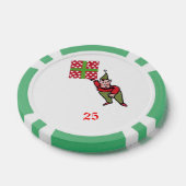Elf mit Polka Dot Gift Grn 25 gestreifter Poker Ch Pokerchips (Einzeln)