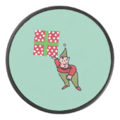 Elf mit Polka Dot Gift Hockey Puck (Vorderseite)