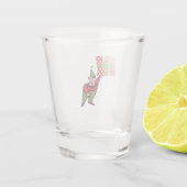 Elf mit Polka Dot Gift Klarglasscheibe Schnapsglas (Rückseite)