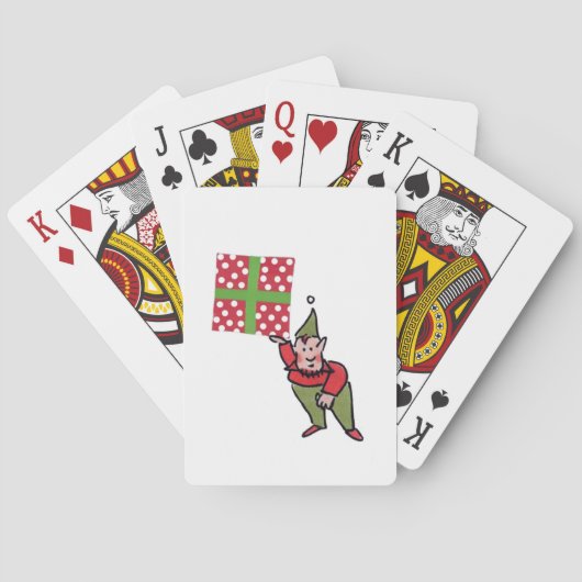 Elf mit Polka Dot Gift Poker spielen Karten Spielkarten (Rückseite)
