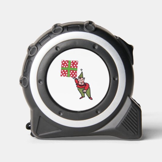 Elf mit Polka Dot Gift Tape Maßband (Vorderseite)