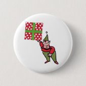 Elf mit Polka Dot Gift-Taste Button (Vorderseite)